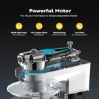 SPECSTAR 6 in 1 Multifunctional Stand Mixer with 8.5 Quart Stainless Steel Bowl, 660W 10 Speed Tilt-Head, Silver