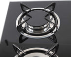 Miumaeov Gas Cooktop 30" Tempered Glass Gas Hob LPG/NG Cooktops Cooker Cooktop High Power Burners Kitchen Cooktop Black