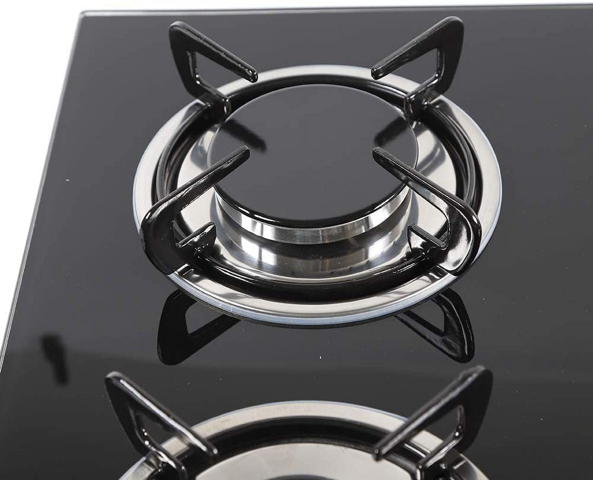 Miumaeov Gas Cooktop 30" Tempered Glass Gas Hob LPG/NG Cooktops Cooker Cooktop High Power Burners Kitchen Cooktop Black