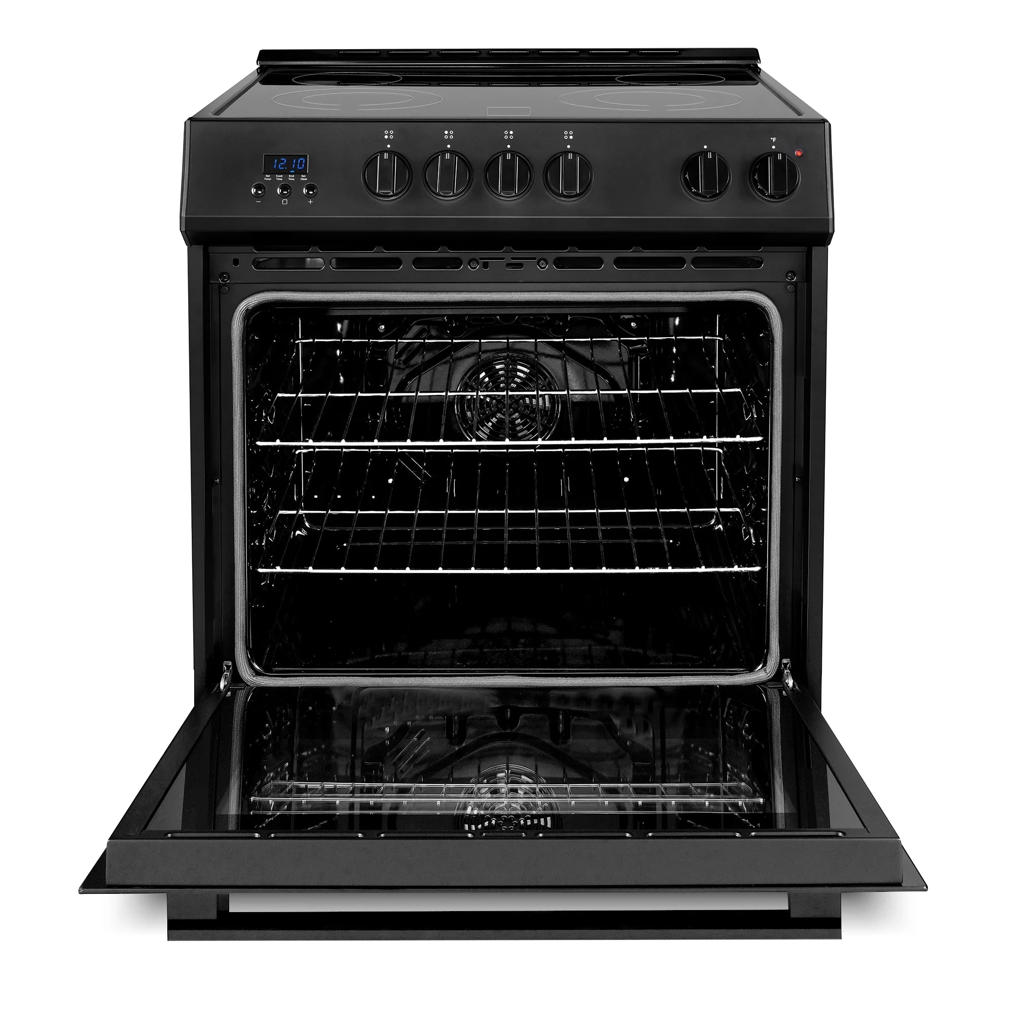 Cosmo 30 in. Stellar Collection 5.0 cu. ft. Electric Range, 4 Burners, Convection Oven in Matte Black