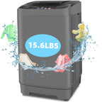 Veeboto Portable Washing Machine, 18.7Lbs Capacity Portable Washer with Drain Pump, 10 Wash Programs/8 Water Levels/LED Display, Full-Automatic Compact Laundry Washer for Apartment, Dorm, Home