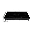 KFFKFF 2 Burners Ceramic Glass Stove Top Touch Control 24 inch Electric Cooktop