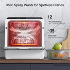 BLITZHOME Portable Countertop Dishwashers, Compact Smart Dishwashers with 5 L Built-in Water Tank,5 Modes and Baby Care for Apartments& RVs, No Installation Needed