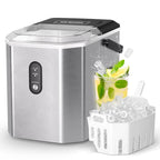 Fenbeli 26lbs/24H Countertop Ice Maker Machine with Handle, Portable Ice Maker Machine with Auto-Cleaning, Black