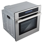 Cosmo 5 Piece Kitchen Appliance Package With 36" Electric Cooktop 24" Single Electric Wall Oven 17.3" Countertop Microwave French Door Refrigerator & 24" Built-in Fully Integrated Dishwasher