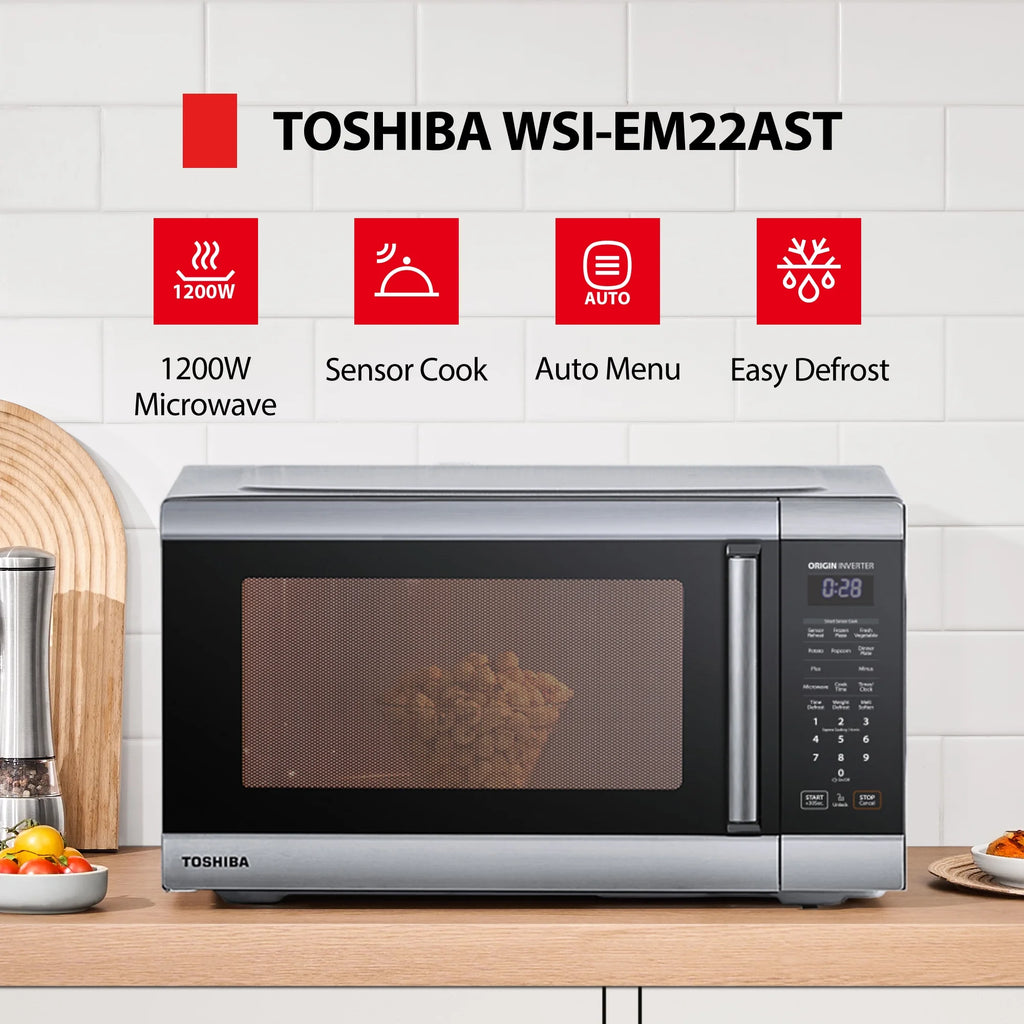 Toshiba 2.2 cu. ft. 24.4'' Microwave Oven in Stainless Steel