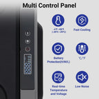 SMAD 12V/24V Car Fridge 50L Camping Mini Fridge Freezer, Quiet Electric Compressor Cool Box, Black