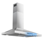 New 30 Inch Stainless Wall-Mounted Kitchen Range Hood 3-Speed Fan Exhaust Vent Gesture/Touch 120V