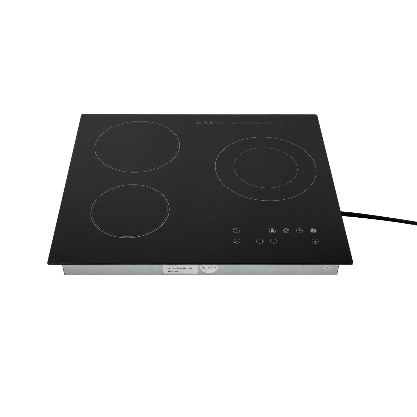 Electric Ceramic Cooktop, 24inch 3 Burners Electric Cooktop with Time Adjustable Function 9 Heating Levels Electric Stove Top