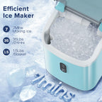Electactic Nugget Ice Maker Countertop, 35lbs/24H, Self-Cleaning, Pebble Portable Ice Machine with Handle (White)