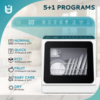 EUHOMY Portable Countertop Dishwashers with 5-Liter Built-in Water Tank and Air-Dry Function