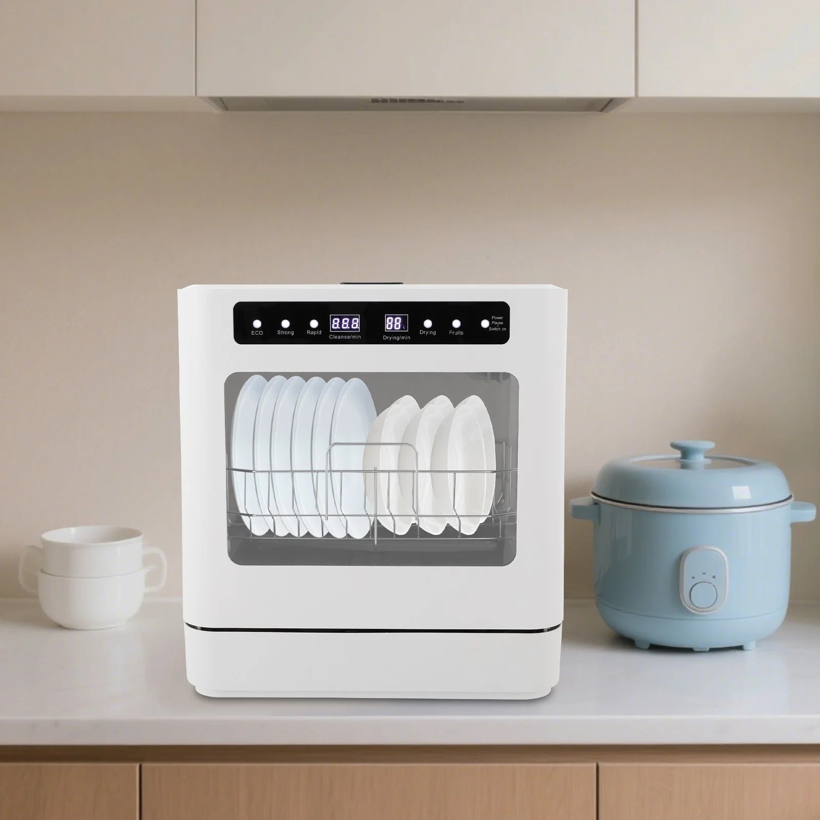 Portable Mini Dishwasher, Countertop Dishwasher, Household Mini Dishwasher for Homes, Kitchens, Small Houses, Apartments, Dormitories
