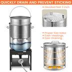 100QT Stainless Steel Seafood Boiling Kit, 200,000BTU Propane Stove for Outdoors Cooking, Large Stock pot w/Basket for Shrimp, Lobster, Crab Crawfish, Turkey Deep Fryer, Seafood Boil Pot
