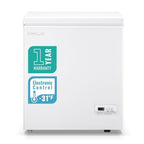 DEMULLER Compact Chest Freezer Deep Freestanding Freezers Mini Freezer Top Open Door YX-79-White