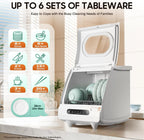 Mini Countertop Dishwasher, 1200W Portable Dishwasher, 5 Washing Progra, 360�� Rotating Deep, Cleaning Tabletop Dishwasher, Mini Dishwasher for Houses, Dorms, Offices, RV