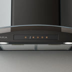 CIARRA Wall Mount Range Hood 30 inch with Tempered Glass 450 CFM Kitchen Vent Hood Ductless Ducted Convertible CAS50275