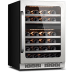 Whynter 24 inch Wine Cooler Refrigerator, 46 Bottle Wine Fridge, Freestanding & Built-in with Reversible Glass Door
