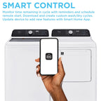 MIDEA 4.5 Cu Ft Smart Top Load Wave-Impeller Washing Machine with Stainless Steel Tub, White