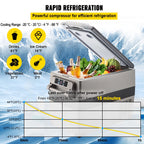 BENTISM 22L Portable Car Refrigerator, 23 Quart RV Fridge, 12/24V DC & 110-240V AC Vehicle Car Truck Boat Mini Electric Cooler for Driving Travel Fishing Outdoor and Home Use