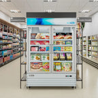 53 in. 2-Door Commercial Display Merchandiser Freezer 45 cu. ft. in White (MDF-2GD-45C-WH)