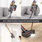ORFELD Cordless Vacuum Cleaner with 2600mAh Detachable Battery, 45Kpa Powerful Stick Vacuum for Hard Floor Carpet Pet Gold, SV30