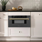 ZLINE Autograph Edition 30" 1.2 cu. ft. Built-In Microwave Drawer in Stainless Steel with Gold Accents