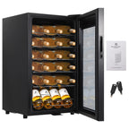 Garvee 24 Bottle Freestanding Wine Cooler Refrigerator with Glass Door for Bar, Party, Winery, Black