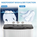 UbesGoo Compact Twin Tub Portable Mini Washing Machine 20lbs Total Washing Machine W/Drain Pump