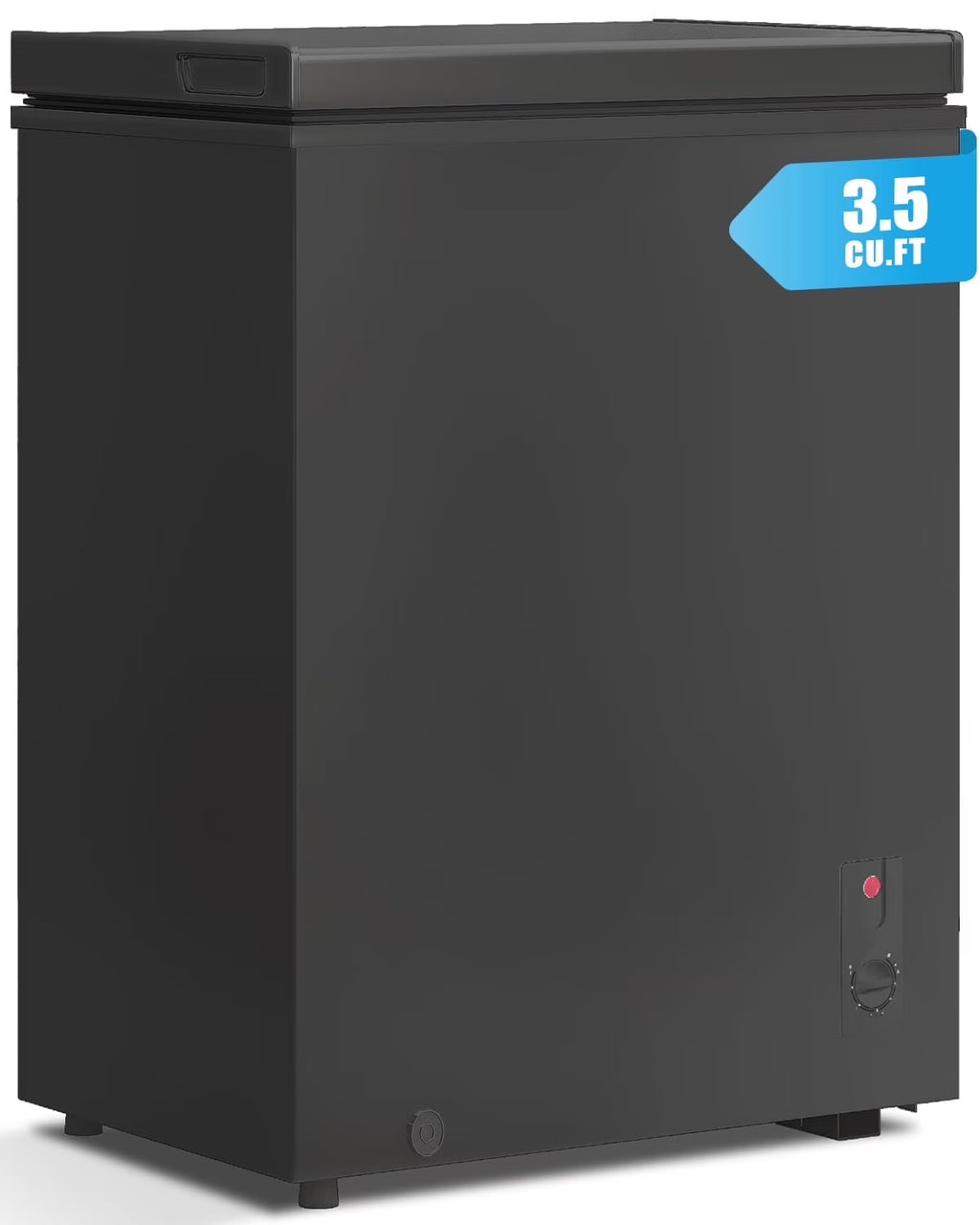 TABU 3.5 Cu ft Chest Freezer,Deep Freezer with Top Open Door and Removable Storage Basket, (Black)