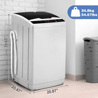 UbesGoo 15.6LBS Portable Washing Machine, Full-Automatic Electric Laundry Machine with Stainless Steel Drum,Compact Washer, Washer and Dryer Combo with Drain Pump for Apartment, Dorms, RV