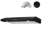 GRACEALL 30 Inch Range Hood Under Cabinet Oven Vent Hood, Ducted/ Ductless Convertible Kitchen Extractor, Stainless Steel Stove Exhaust Fan, Charcoal Filter and Exhaust Pipe Included