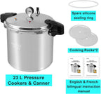 UNIFULL 24 Quart/23 Liter Pressure Cooker,Pressure Canner with Pressure Gauge,Pressure Relief Valve - 15 PSI,and Sealing Ring