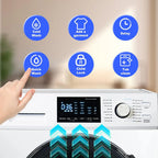 Smad 2.7 Cu ft Compact Front Load Washing Machine with Quiet Inverter Motor, 36 Mins Quick Wash, 12 Washing Programme