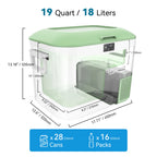 Portable Fridge 19 QT(18 Liter) 12 Volt Fridge Car Freezer Compressor Cooler 12/24V DC 110��240V AC for Camping Truck RV Boat & Home Use -18��~+15��