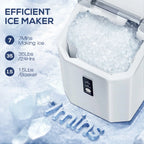 LHRIVER Countertop Nugget Ice Maker, 35Lbs/24H, Soft Chewable Ice, Ice Scoop, Self-Cleaning, White