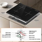 VoltCuisine Double/Dual Induction Cooktop 2 Burner, Shatter-proof Flat Glass Top, 9 Heat Settings, LED Touch Display with Child Safety Lock & Overheat Protection