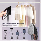 Advwin 1500W Standing Garment Steamer with 2.3L Water Tank, Adjustable Double Rod, 10 Ironing Modes, 35s Fast Heat-Up, Flat & Hanging Ironing