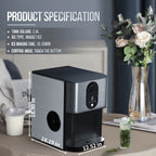 Auseo Ice Maker Countertop with Soft Chewable Ice, 44 Lbs/24H, Self-Cleaning, One-Click Operation for Home/Party(Black)
