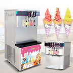 Kolice Commercial ETL 3 Flavors Soft Serve Ice Cream Machine-Auto Washing/Counting,Upper Tanks Coolated