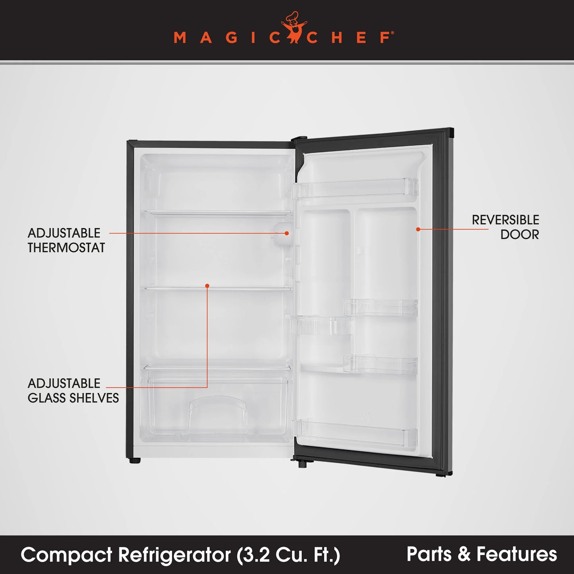 Magic Chef 3.2 cu. ft. Refrigerator in Black