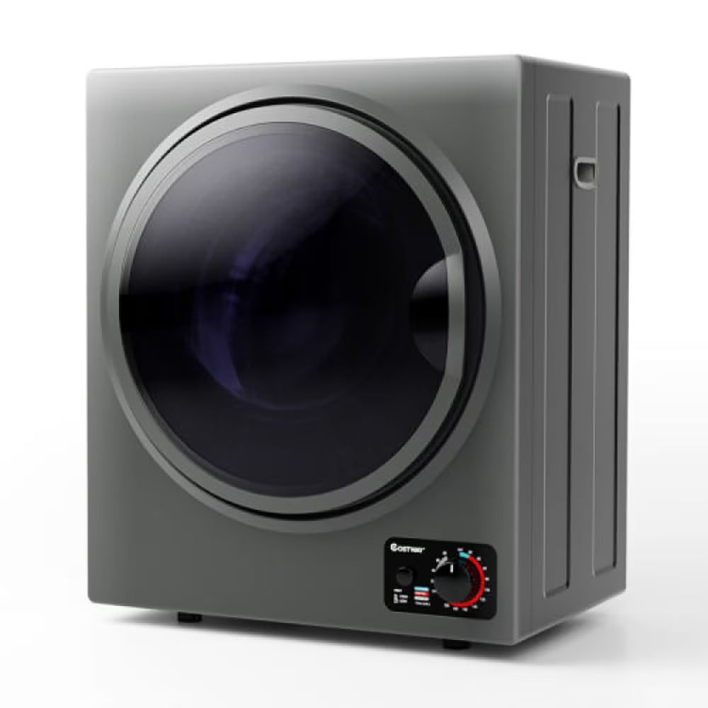 GVN Dryer, Drying Machines,1.5 Cu .ft Clothes Dryer with with Stainless Steel Wall Mount-Gray