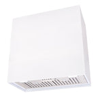 Akicon Stainless Steel Range Hood, Modern Box Kitchen Hood with Powerful Vent Motor, Wall Mount, 30��W*30��H*14D, Signal White