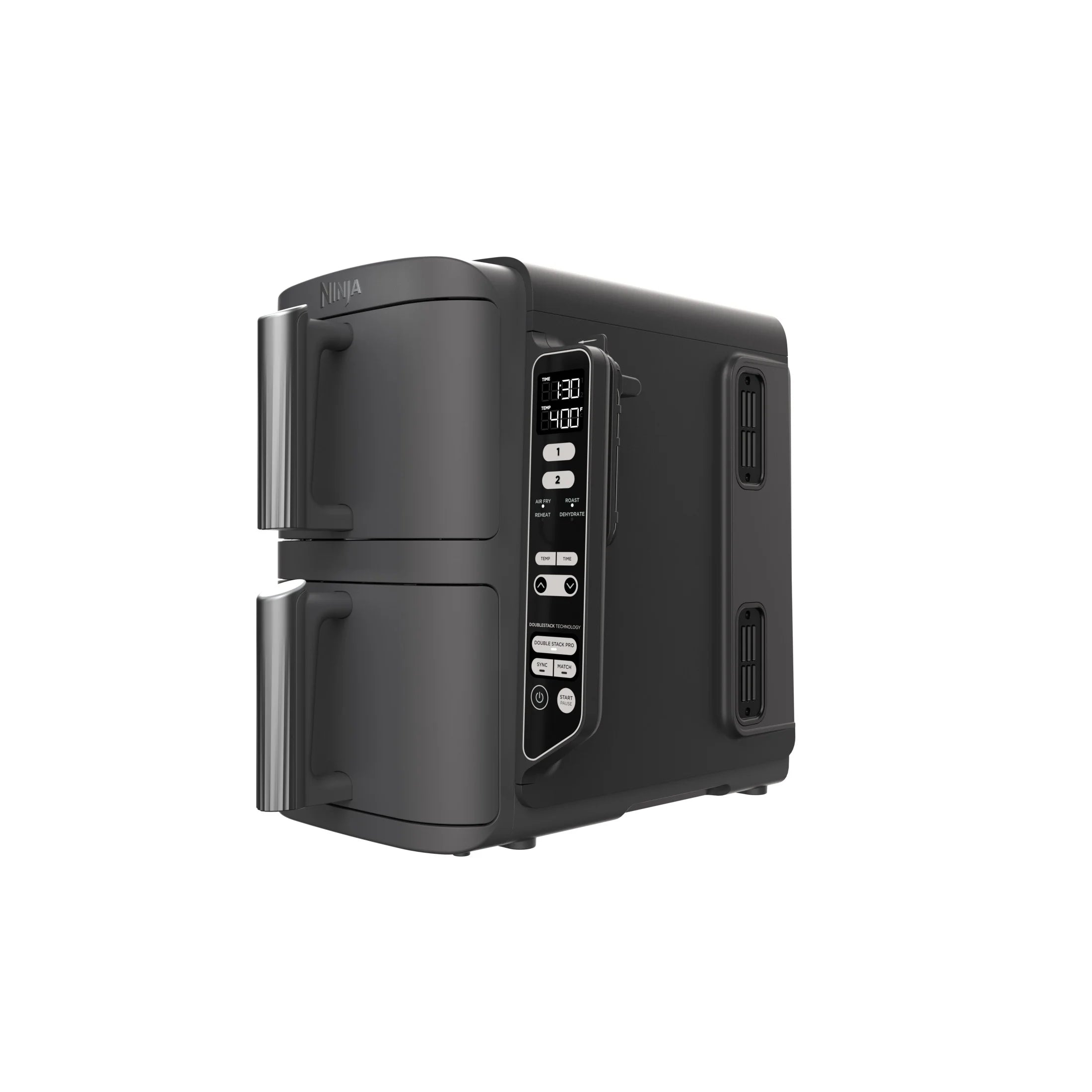 Ninja DoubleStack XL 2-Basket Air Fryer, DoubleStack Technology Cooks 4 Foods at Once, Space Saving Design, 10 QT, 4-in-1, Smart Finish & Match Cook, SL400