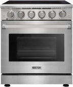 30 inch Professional Electric Range with 5 Heating Elements Cooktop, 4.55 Cu. Ft. Convection Oven Capacity, Smooth Glass Top, in Stainless Steel, KOS-30RE06H (Stainless Steel)