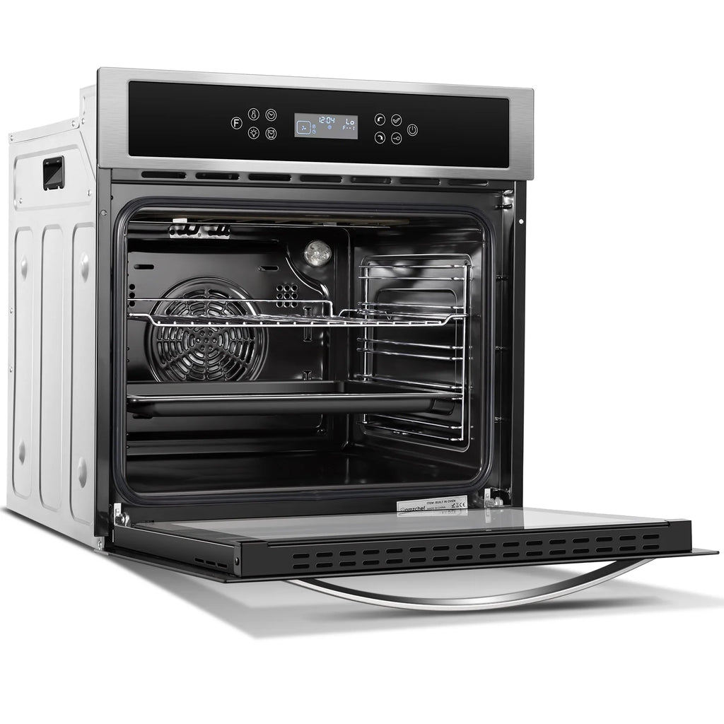 Sunmaki Single Wall Oven 24 Inch Electric Built-in Convection Oven 2.5 Cu.Ft 240V LED Digital Display Touch Control Timer Alarm Clock Child Lock for Kitchen, 2800W