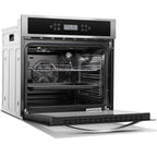 Sunmaki Single Wall Oven 24 Inch Electric Built-in Convection Oven 2.5 Cu.Ft 240V LED Digital Display Touch Control Timer Alarm Clock Child Lock for Kitchen, 2800W