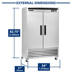 Maxximum 49 CFT 2 Door Reach-In Freezer MCF-49FD