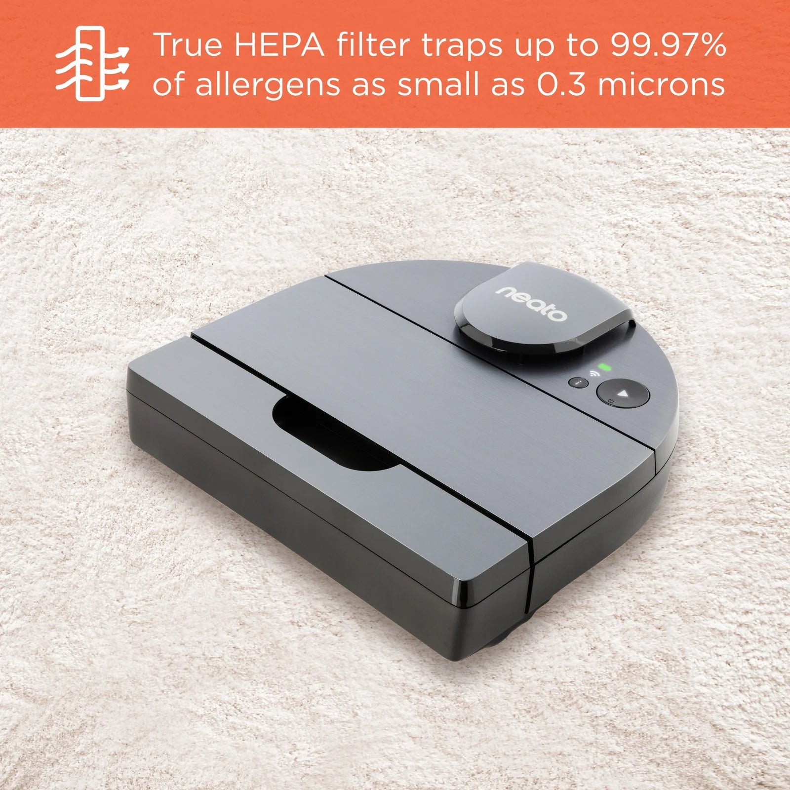 Open Box Neato D10 Intelligent Robot Vacuum Wi-Fi Connected with LIDAR Navigation in Silver