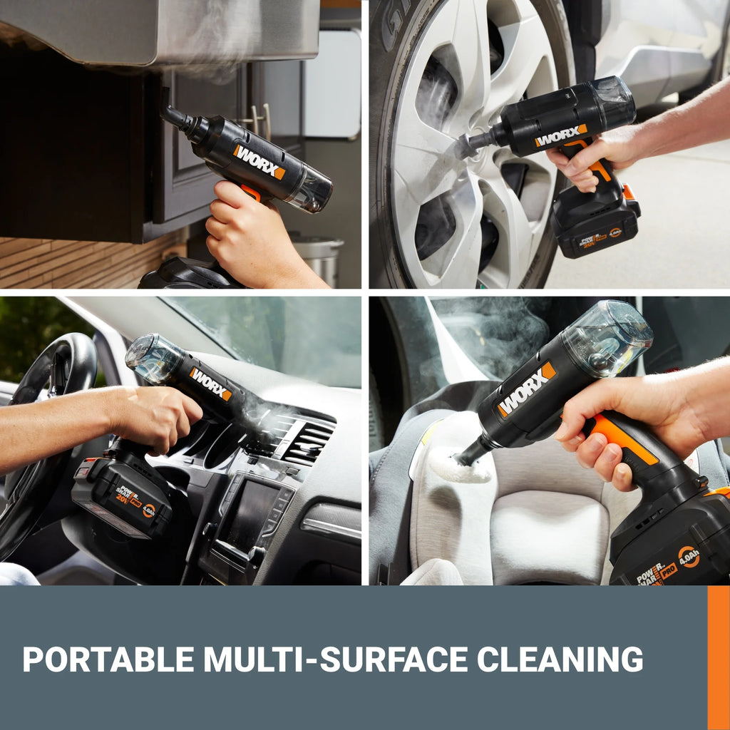 Worx WX770L 20V SteamStorm�?Battery Powered Cordless Handheld Steam Cleaner
