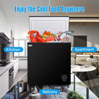 WANAI Chest Freezer 5.0 Cu Ft,Small Chest Freezer,Upright Single Door Refrigerator,Black
